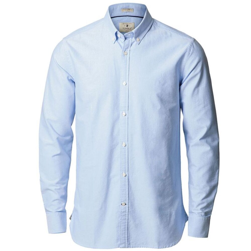 Nimbus Mens Rochester Slim Fit Long Sleeve Oxford Shirt / Light Blue